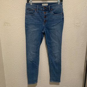 Madewell 9'' Mid-Rise Skinny Crop Denim Jeans Size 27